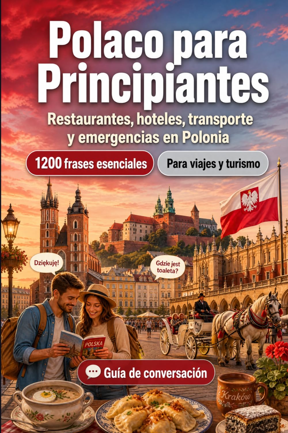 Polaco Para Principiantes: 1200 frases esenciales en Polaco para viajar en Polonia: Guía fácil de pronunciación, conversaciones cotidianas, restaurantes, hoteles, transporte, compras, emergencias