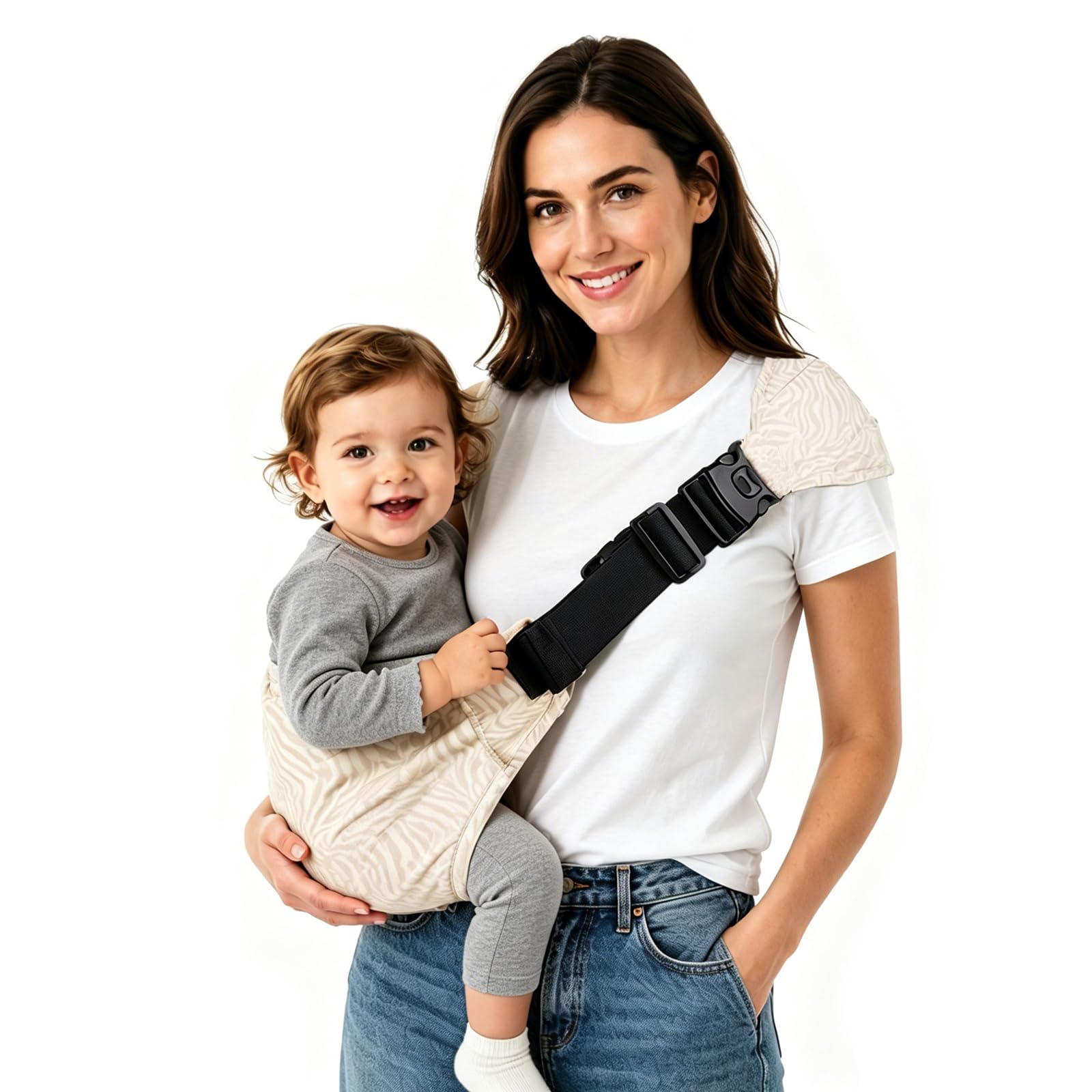 Baby Sling Carrier,Toddler Carrier,Ergonomic Baby Carrier for Newborn to Toddler, Soft Adjustable Hands-Free Infant Carrier, Portable and Breathable Hip Seat Carrier for Parents (Mocha)
