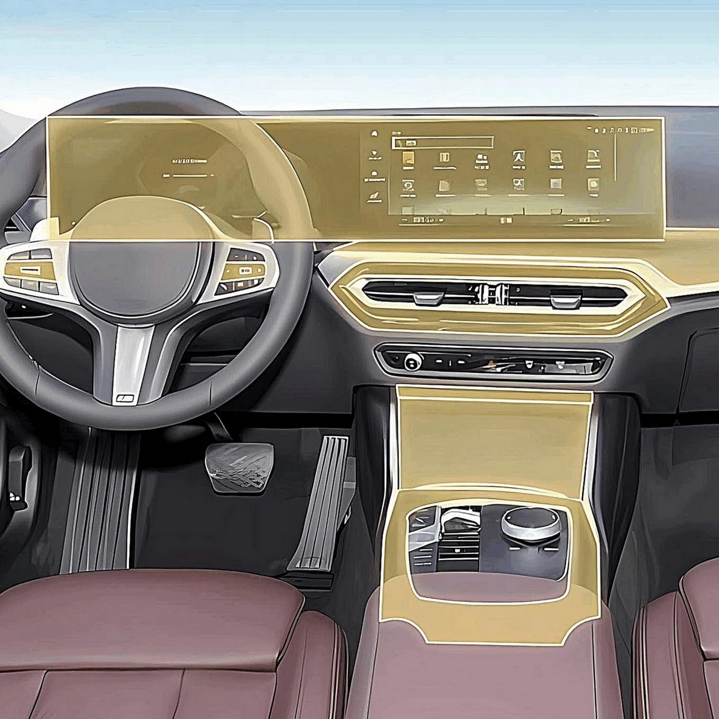 Film de protection en TPU transparent pour console BMW G20