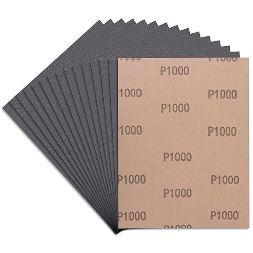 Miniatura 11 de 25 piezas de papel de lija, papel de lija seco y húmedo, grano alto, 1000, 2000, 3000, 5000, 7000, surtido de hojas de papel de lija para madera