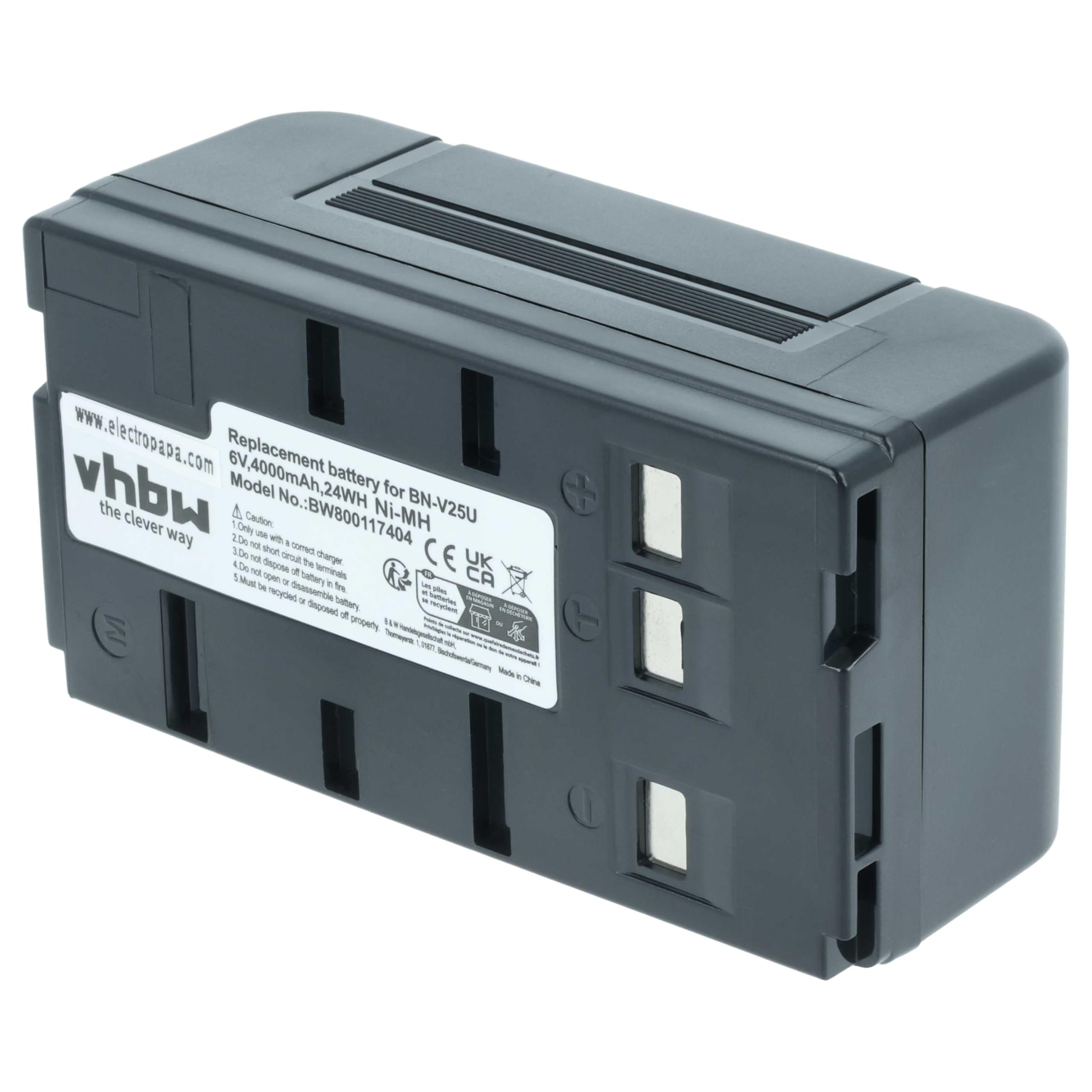vhbw batteria compatibile con JVC GR-FX17, GR-FX16, GR-FXM16, GR-FXM15, GR-FXM65, GR-FXM40, GR-FXM41, GR-FXM404 fotocamera (4000mAh, 6V, NiMH)
