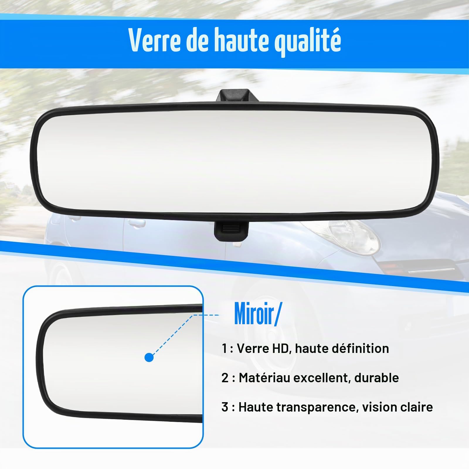 Rétroviseur Intérieur Compatible avec N-issan Micra K12 K13 2003-2022, Rétroviseur Intérieur