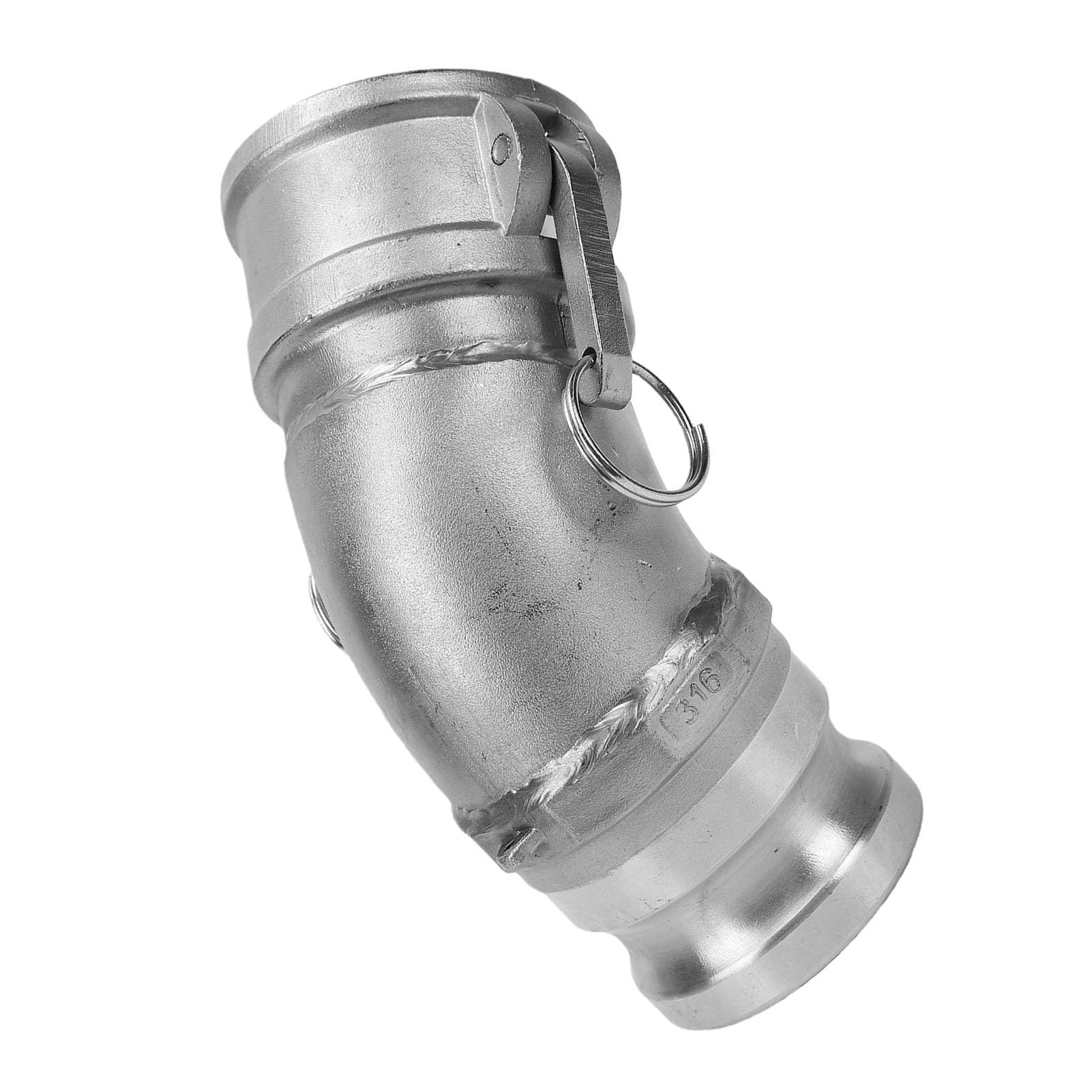 Accesorio de Manguera DA Camlock, Codo de 45 Grados, Rosca Hembra de 2,5 Pulgadas X Rosca Macho de 2,5 Pulgadas, Construcción de Aleación de Aluminio, para Riego Agrícola con