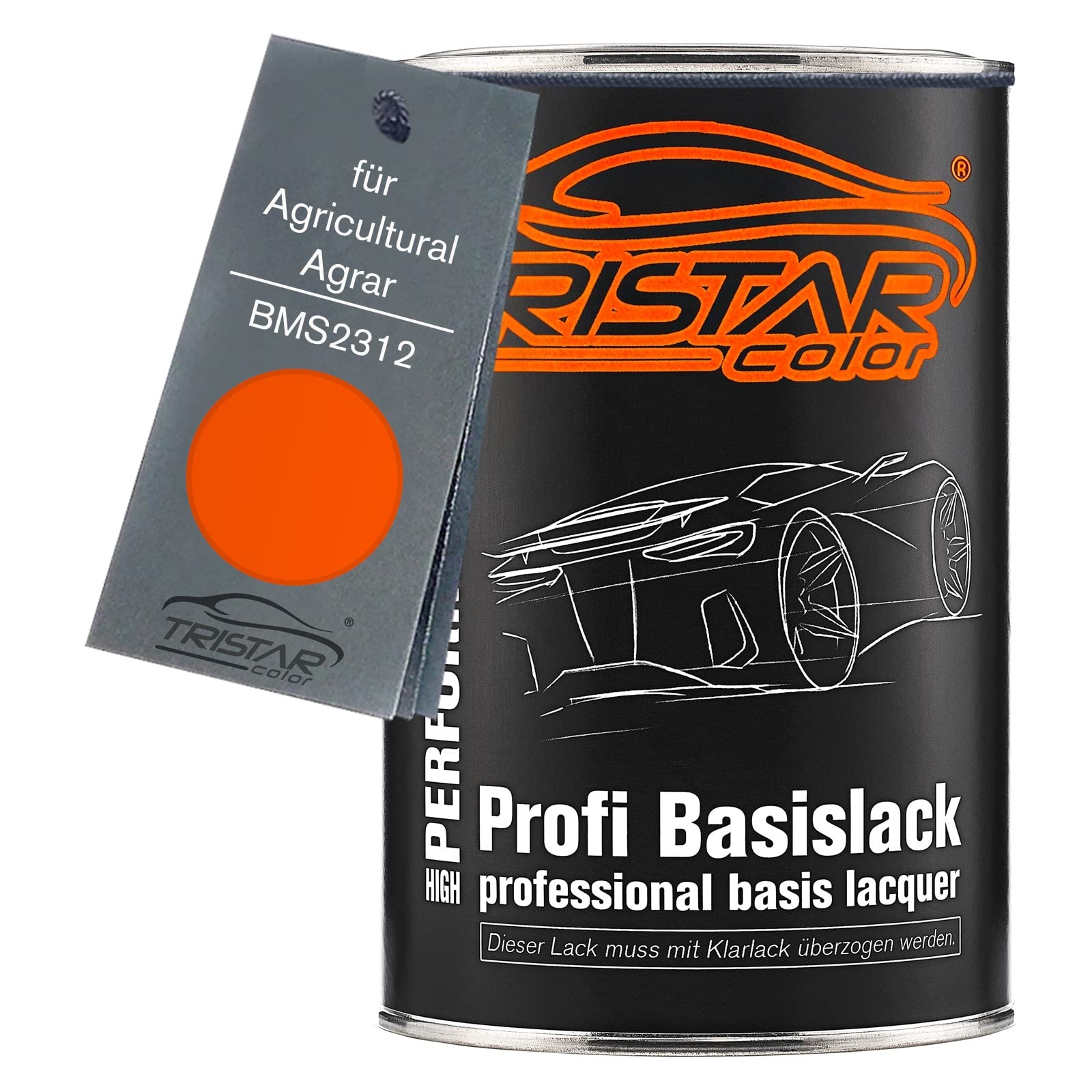 TRISTARcolor Peinture voiture Pot prêt à la pulvérisation pour Agricultural/Agrar BMS2312 Hitachi Orange peinture de base 1 litre 1000 ml