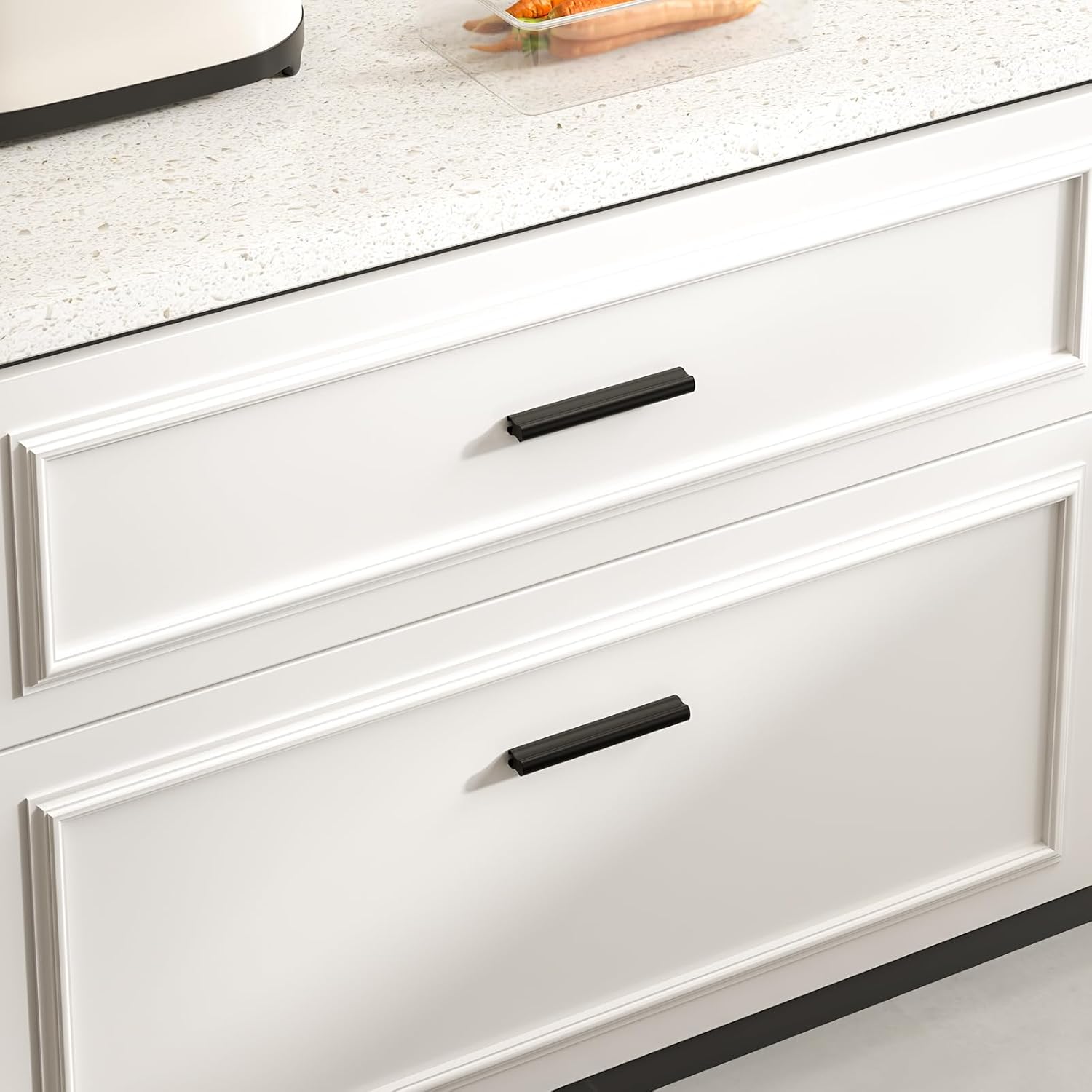 Goldenwarm 15 Pack 1" to 4"(25-102 mm) Hole Distance Black Adjustable Drawer Pulls Black Cabinet Handles for Kitchen Hardware