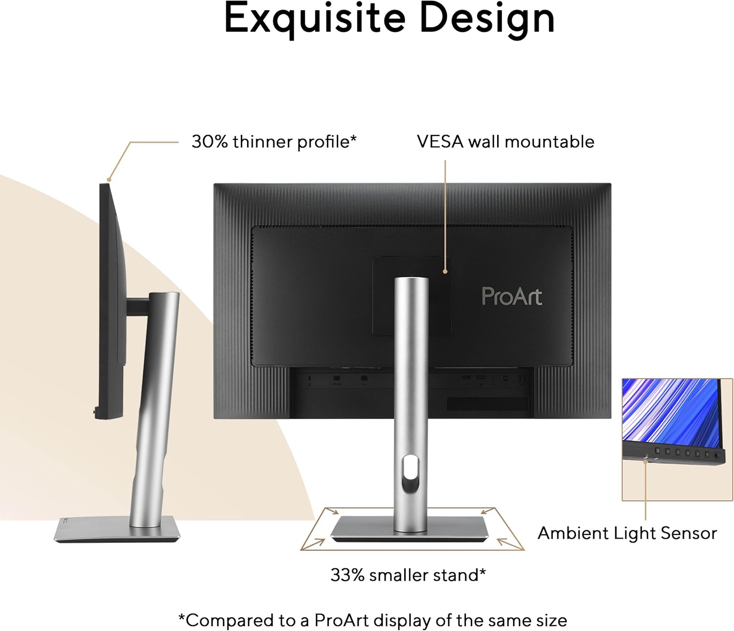 ASUS ProArt Display 27” 1440P Professional Monitor (PA278QGV) – IPS, QHD (2560 x 1440), 95% DCI-P3, Color Accurate, ΔE<2, Calman Verified, 120Hz, HDR-10, Light Sync, Ergonomic, 3 yr Warranty