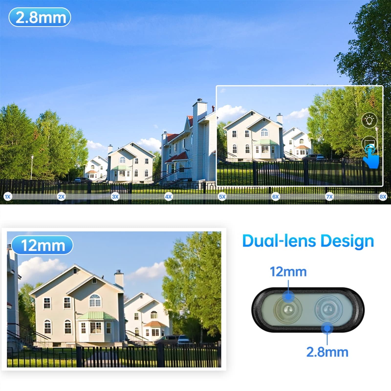 Telecamera da esterno 8MP 4K con allarme sirena antifurto Dual Lens Zoom 8X Telecamera Speed ​​Dome PTZ Ai Auto Tracking Telecamera IP CCTV per la sicurezza domestica(4MP Add 128G Card)