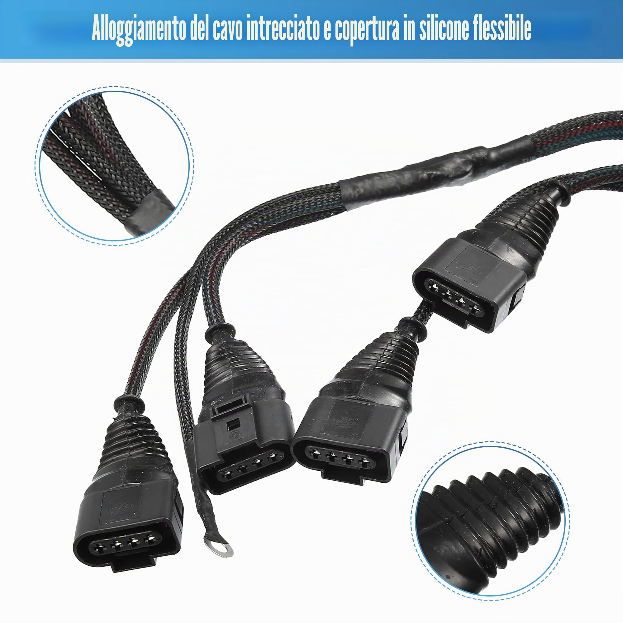 A ABSOPRO Bobina Accensione Filo Cablaggio Completo Per Auto 1 Set | Colore Nero, Materiale Plastica Metallo, 12P 4P, OE 06B998018T, Per Audi TT 99-06,per VW 1.8T 97-06, Dim 38-28-50-55-55cm