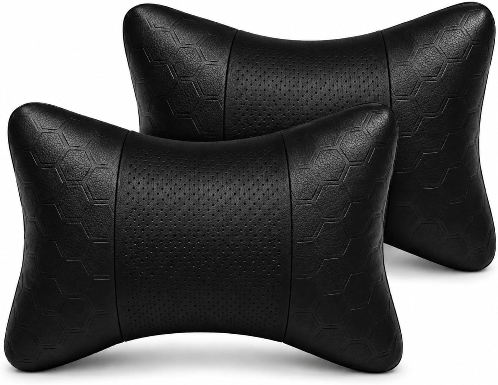 Adroitz Car Neck Rest Pillow Set of 2 | Ergonomic Headrest Cushion for Car Seat | Neck & Cervical Support for Pain Relief | Breathable Washable Cover | Universal Fit for Driving & Travel