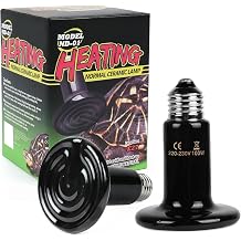 2 Pack 100W Ceramic Reptile Heat Bulb, E27 Base, Infrared Heating, Terrarium Heat Lamp for Reptiles/Snakes/Lizards/Turtles/Bearded Dragons