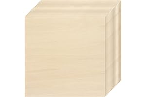JEUIHAU 12x12 1/4 Wood Sheets, 15 Pack Basswood Plywood Boards
