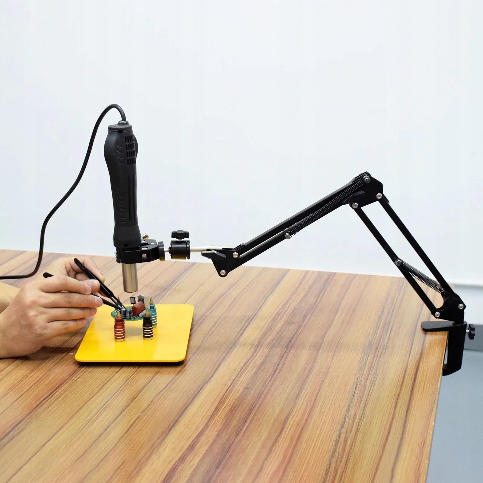 Rosfix Tercera mano universal con 4 pinzas de cocodrilo, brazo de codo, abrazaderas ajustables, trabajo de precisión, soldadura, accesorios electrónicos