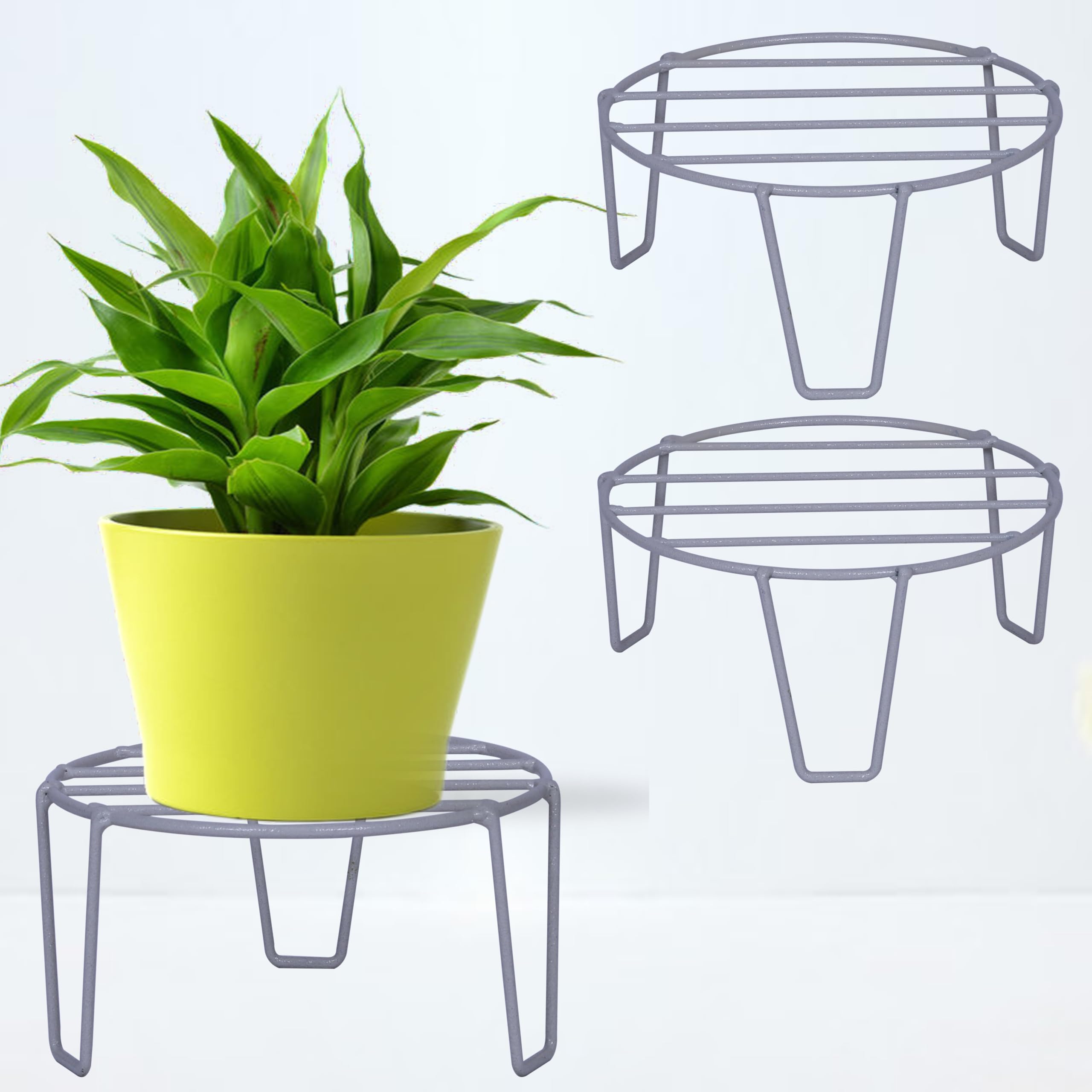 D&V ENGINEERING - Creative in innovation Metal Plant Stand, Grey, Ring dia-8.5", Height- 4", 2 Pieces (B07TST2PNS) Amazon Price History, Amazon Price Tracker