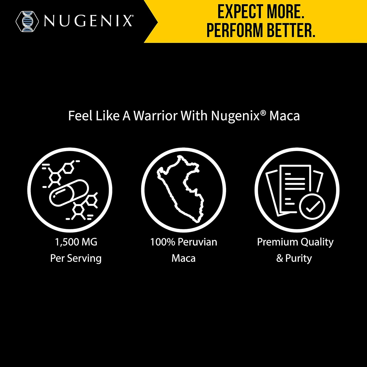 Nugenix Essentials Maca Root Powder Capsules - 1500mg Genuine 100% Peruvian Maca Extract - 90 Count