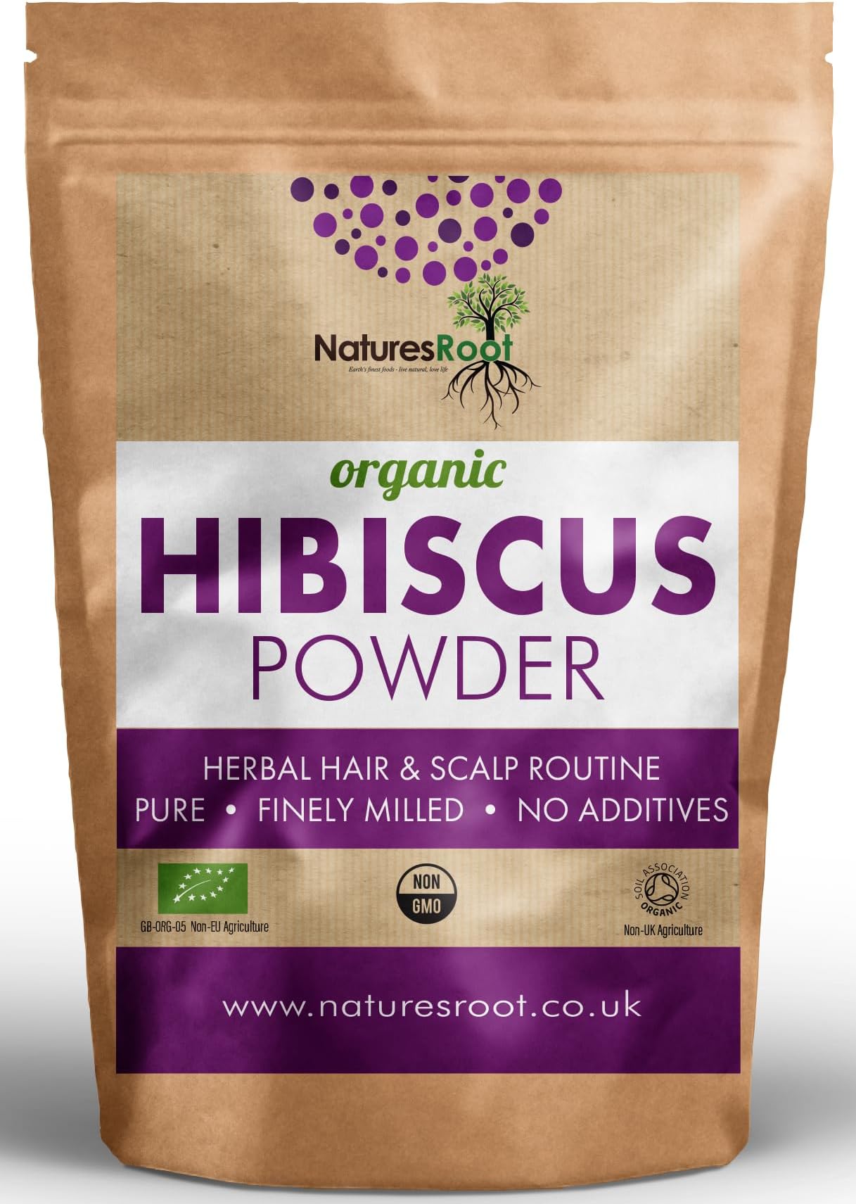 Premium 100% Pure Organic Hibiscus Petals Powder 125g – Certified Organic & Non-GMO – Natural Colour for Food & Herbal Tea