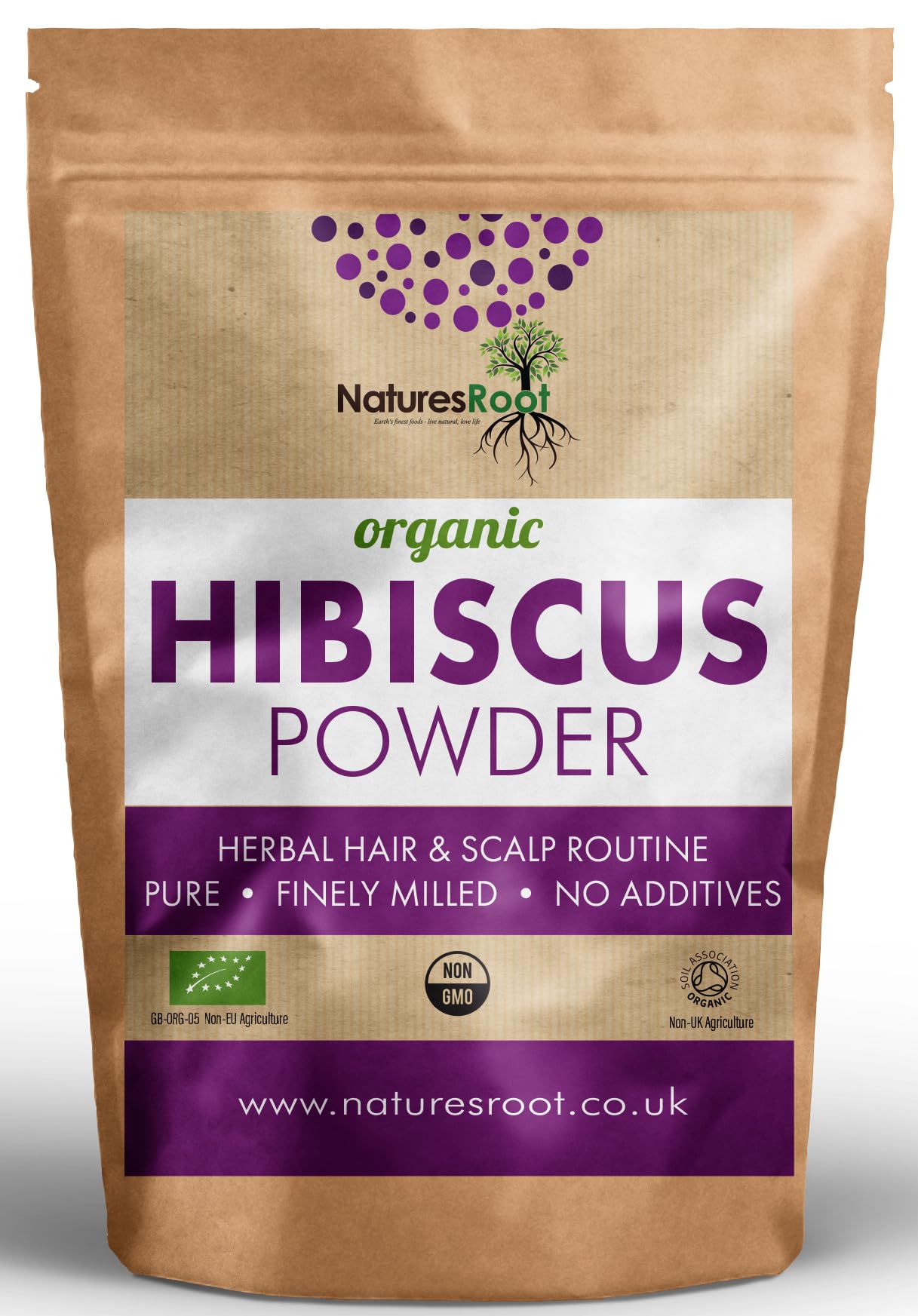 Premium 100% Pure Organic Hibiscus Petals Powder 125g – Certified Organic & Non-GMO – Natural Colour for Food & Herbal Tea