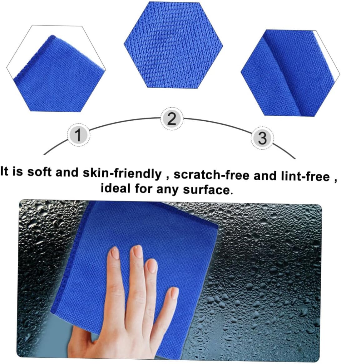 SAFIGLE 50Pcs Microfiber Car Cleaning Towels Solid Color Odorless and Scratch for Car Wash and Detailing for Interior and Exterior Use Bulk Cleaning Cloths