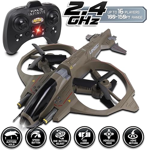 Miniatura 2 de NKOK Avispa Halo Infinite UNSC de 2.4GHz (giroscopio y retención de altitud) (incluye cargador USB y paquete de batería Li-Poly)