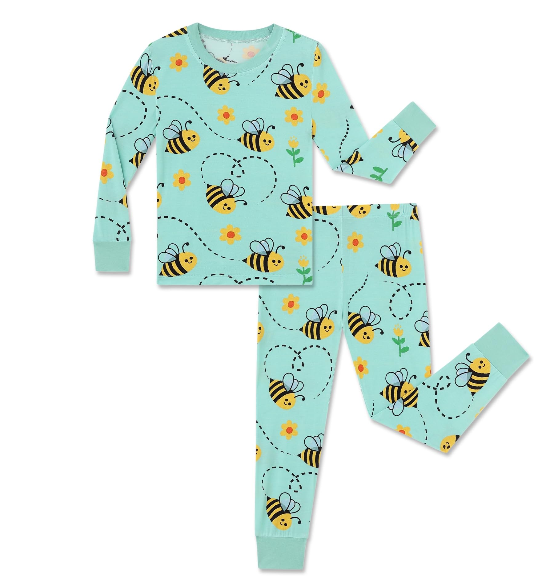 Kids 2-Piece Soft Bamboo Viscose Clothing Set, Long Sleeve Top &amp; Pants, Everyday Outfit for Toddler Boys &amp; Girls