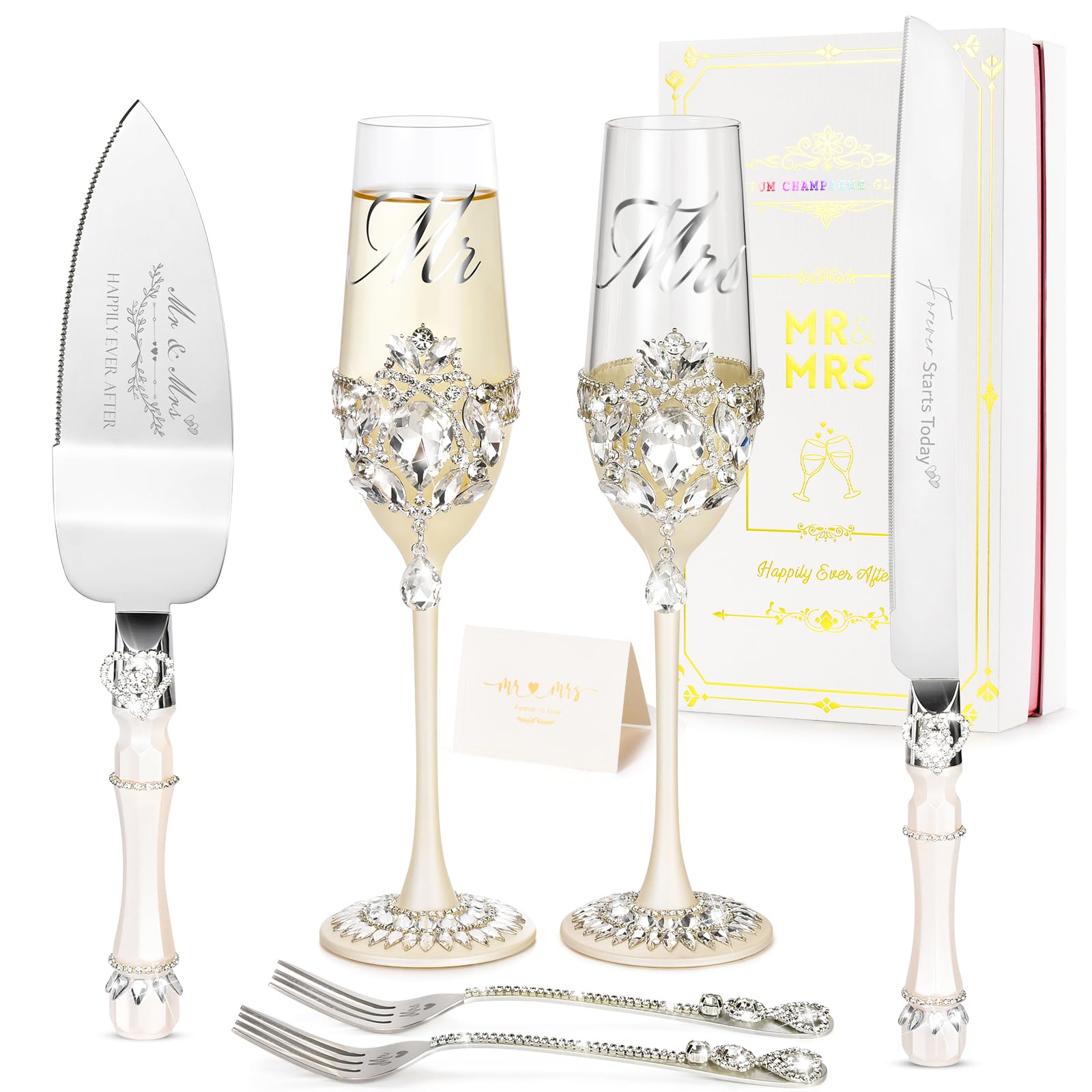 BEKESIN Cake Knife and Flute Set
