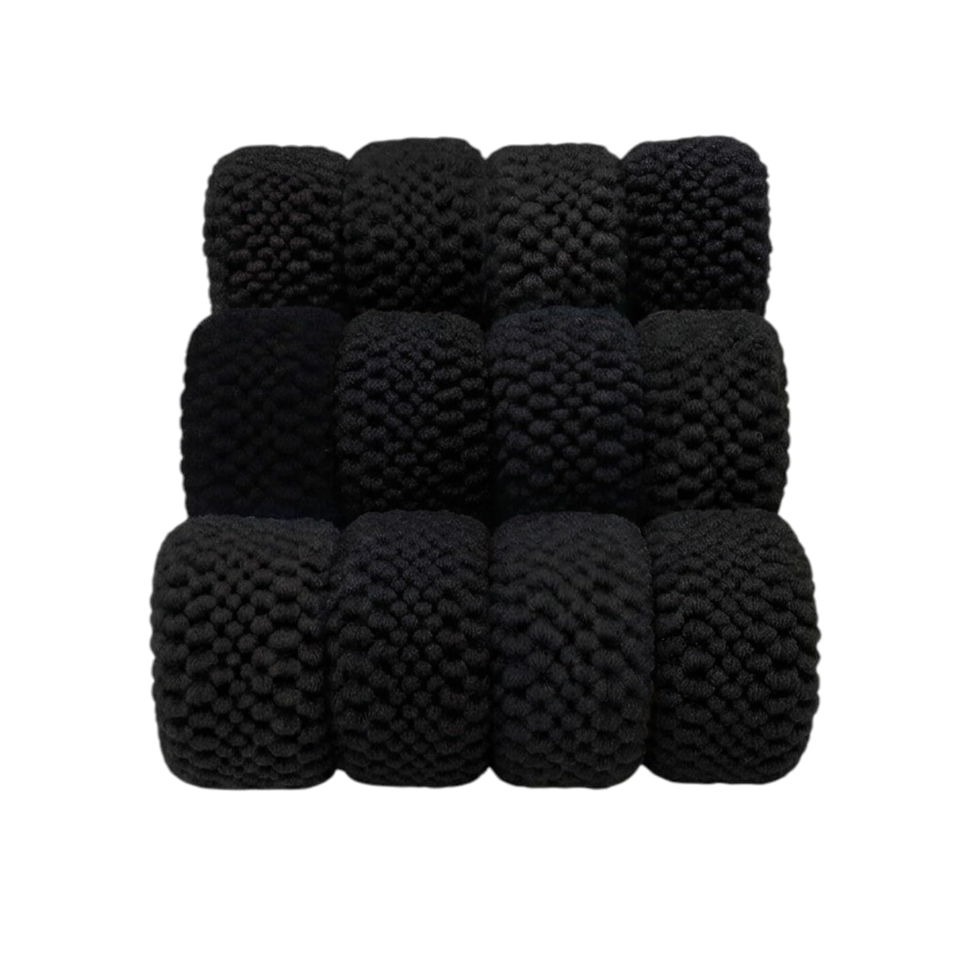 Pack of 12 Large Thick Hair Rubber Bands for Women & Girls | Premium Cotton Hair Ties | Strong Stretchable Elastic Ponytail Holders for Thick & Thin Hair | No Damage, Durable Hair Bands (Multicolor) (Black)-image-5