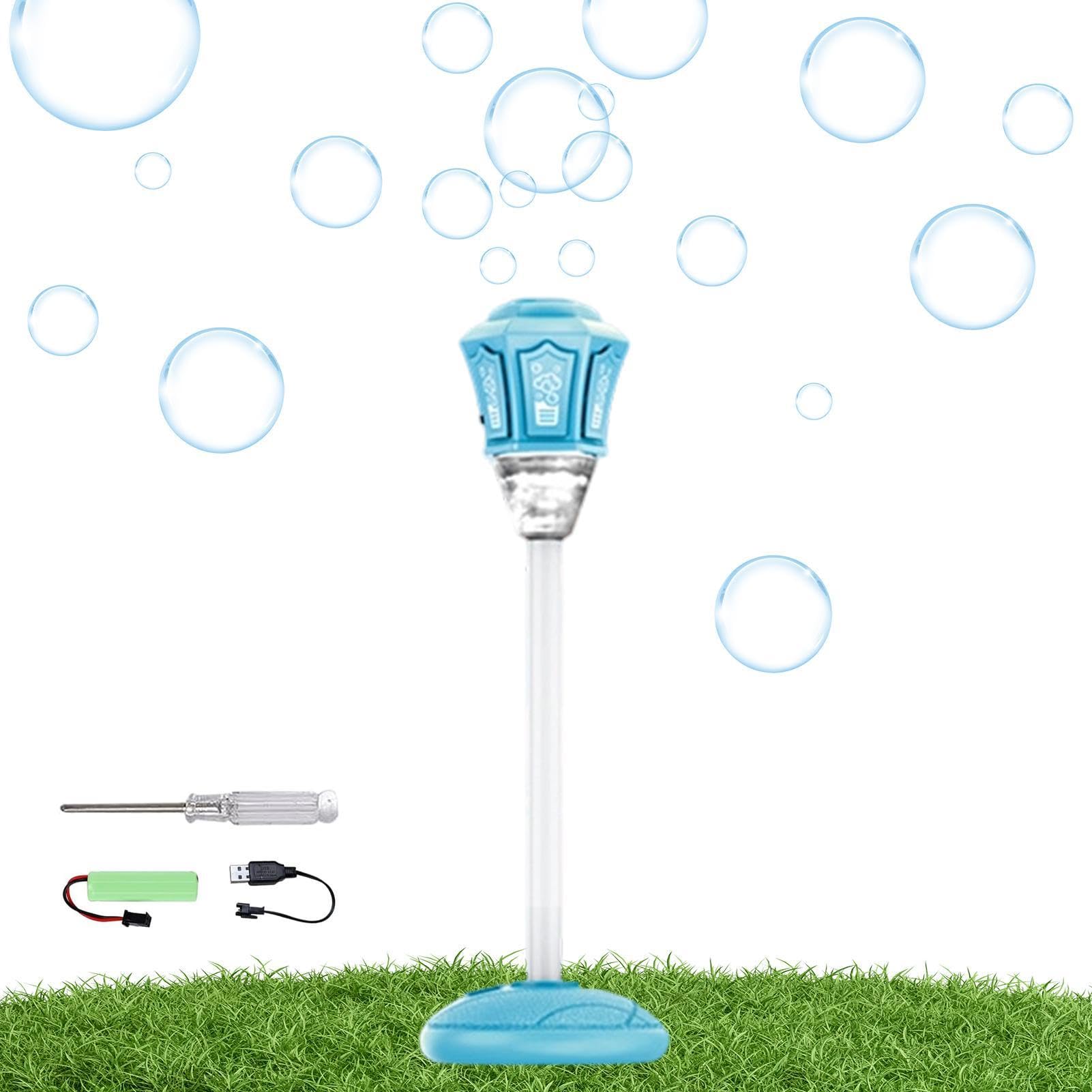 Stóp Bubbles Machine, Outdoor Toy with Light And Music - Maszyna bąbelkowa z regulacją wysokości od 53 do 119 cm dla dzieci - na lato trawnik ślub ogród podwórko