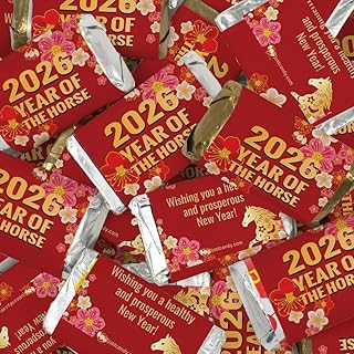 34 Pcs Chinese New Year Candy Party Favors for Guests Miniatures Chocolate (34 Pieces) - 2026 Year of the Horse