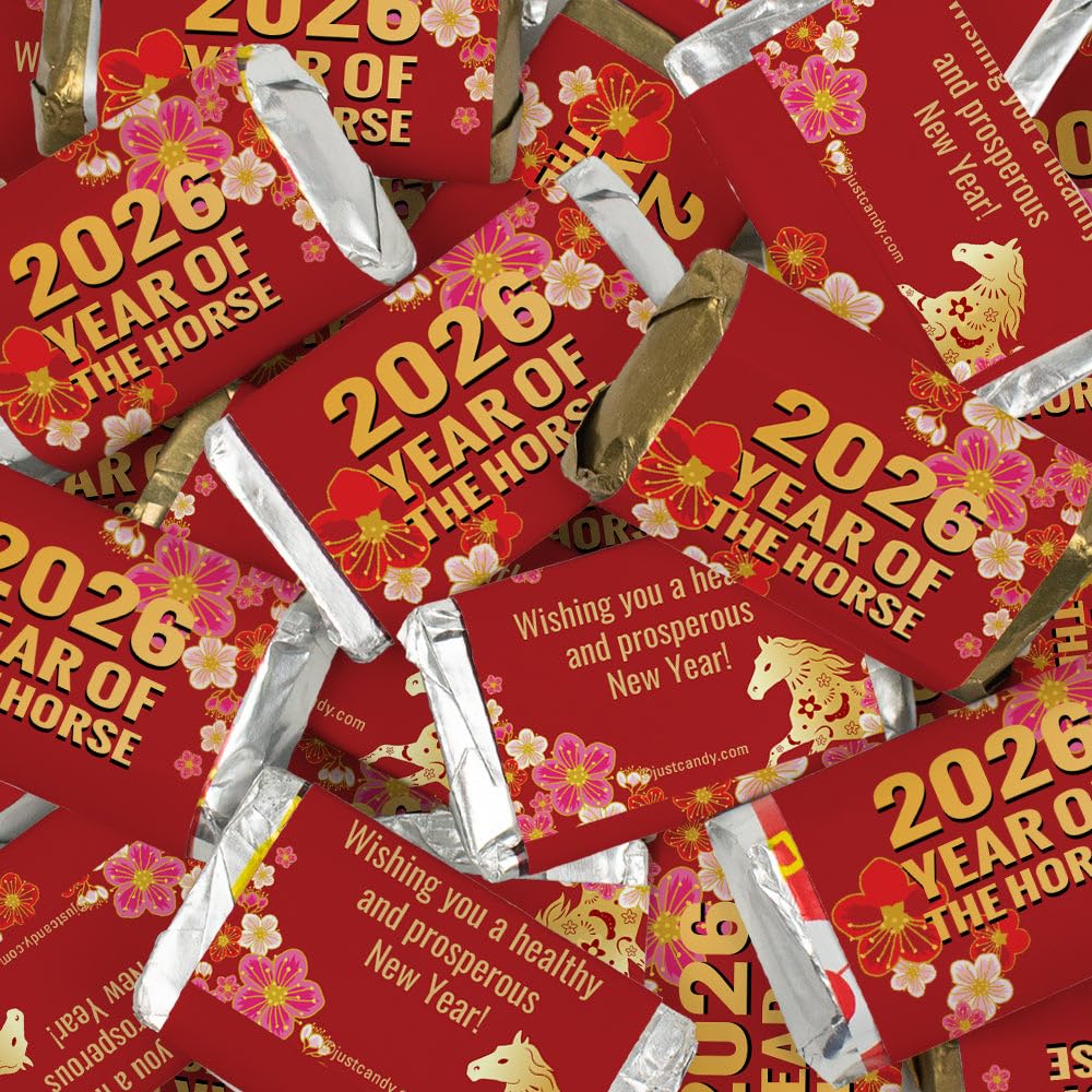 34 Pcs Chinese New Year Candy Party Favors for Guests Miniatures Chocolate (34 Pieces) - 2026 Year of the Horse