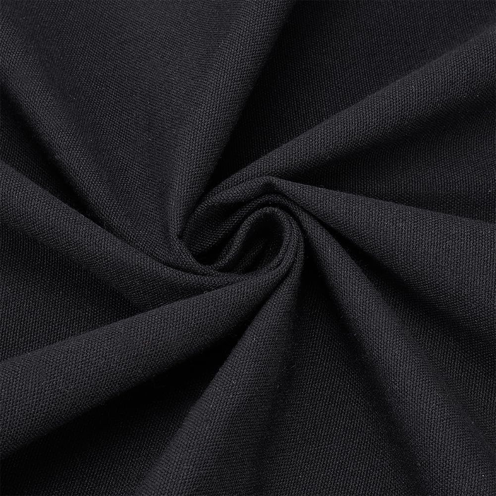 BENECREAT Tessuto di Tela di Cotone Nero Da 2x1.5 m, Tessuto In Tela di Cotone Naturale 10oz per La Pittura, Cucire, Mestieri, Ricamo, Decorazioni per La Casa Fatte A Mano