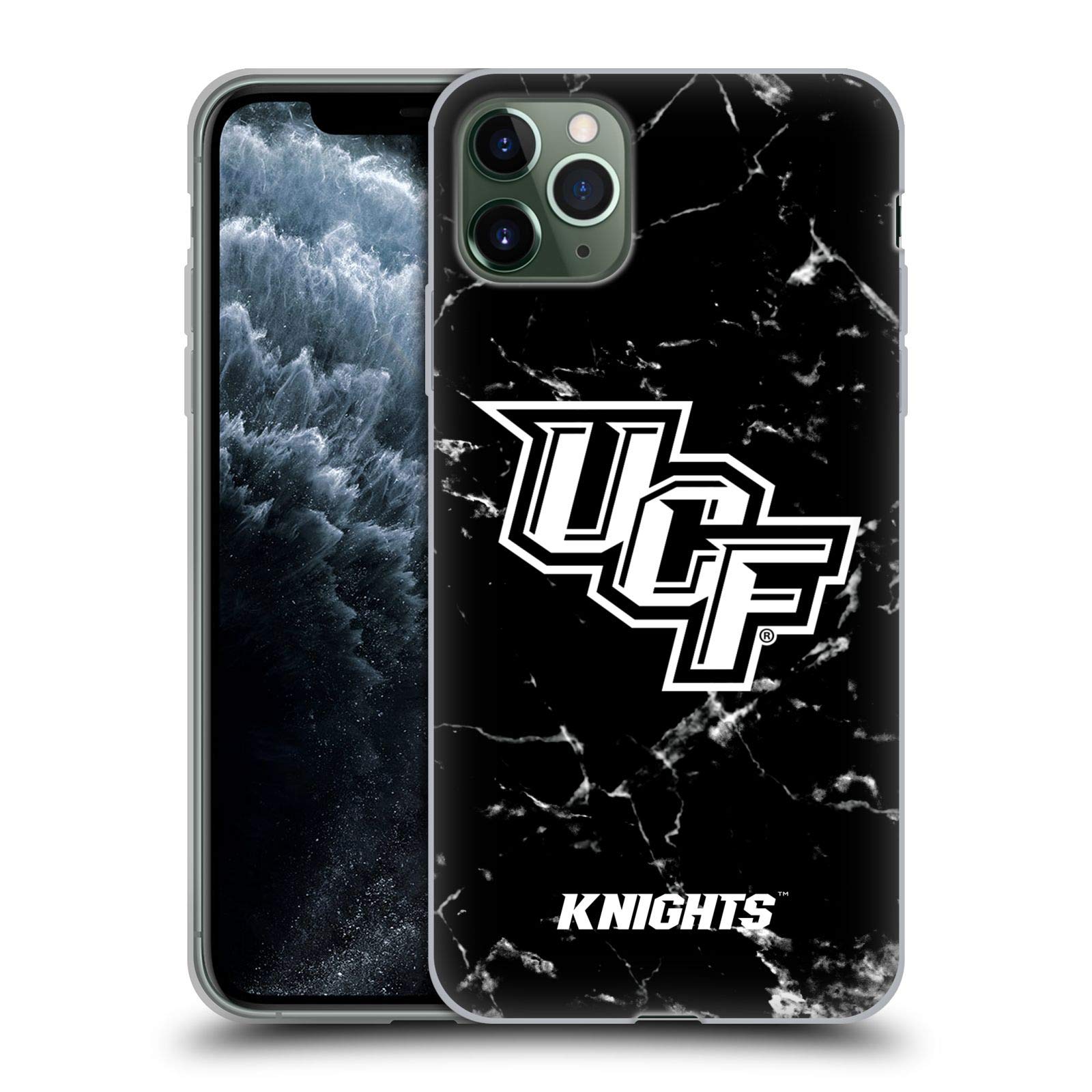 Head Case Designs Officially Licensed University of Central Florida UCF Black and White Marble Soft Gel Case Compatible with Apple iPhone 11 Pro Max