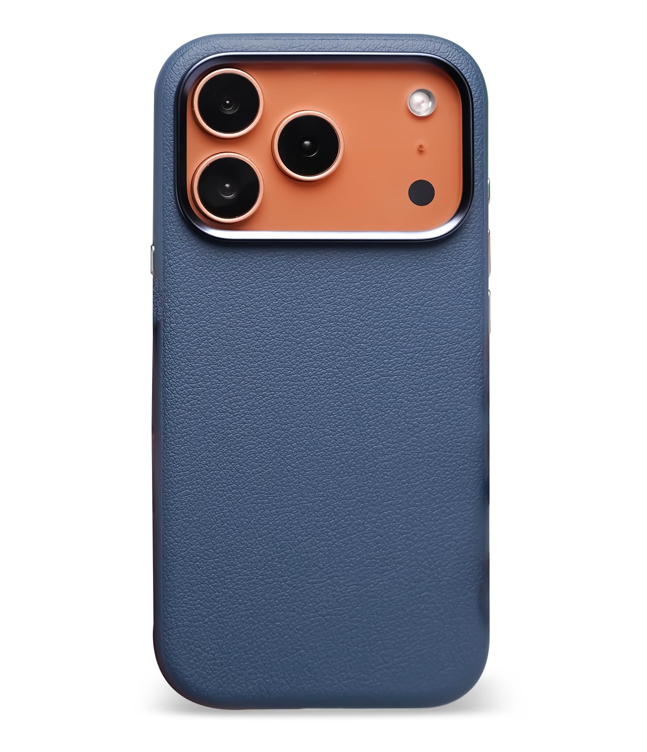 KAPAVER Infinity PU Leather Mag-X Back Cover Case Compatible with MagSafe, Magnetic for iPhone 17 Pro Max (Blue)