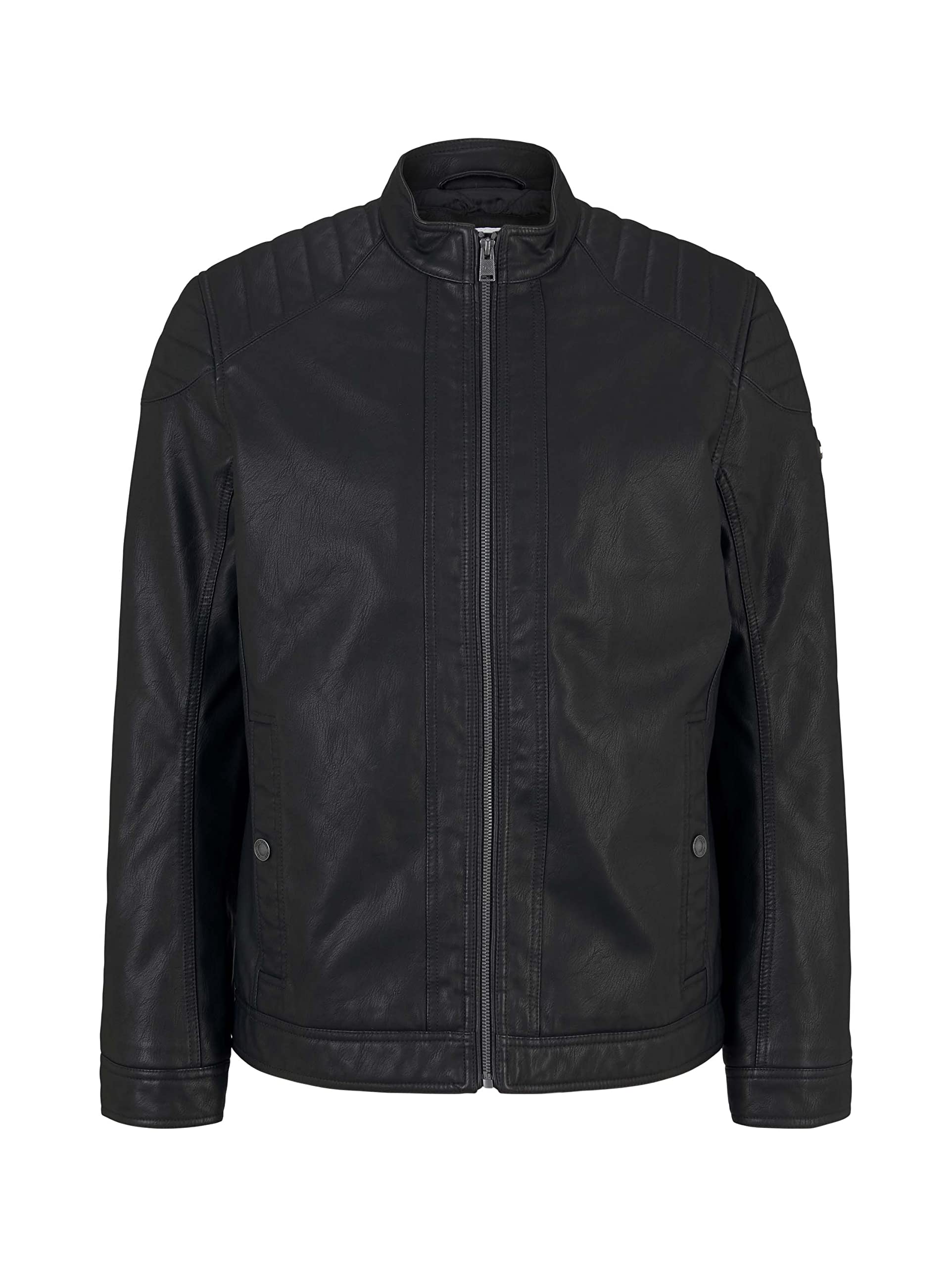 TOM TAILOR Hombre 1026337 Chaqueta de motorista de piel sintética