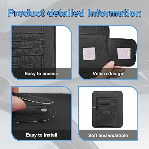 Miniatura 3 de Augeny Car Sun Visor Organizer, Small Auto Visor Organizer and Storage, Registration and Document Holder, Vehicle Accessories for Sunglasses, Negro