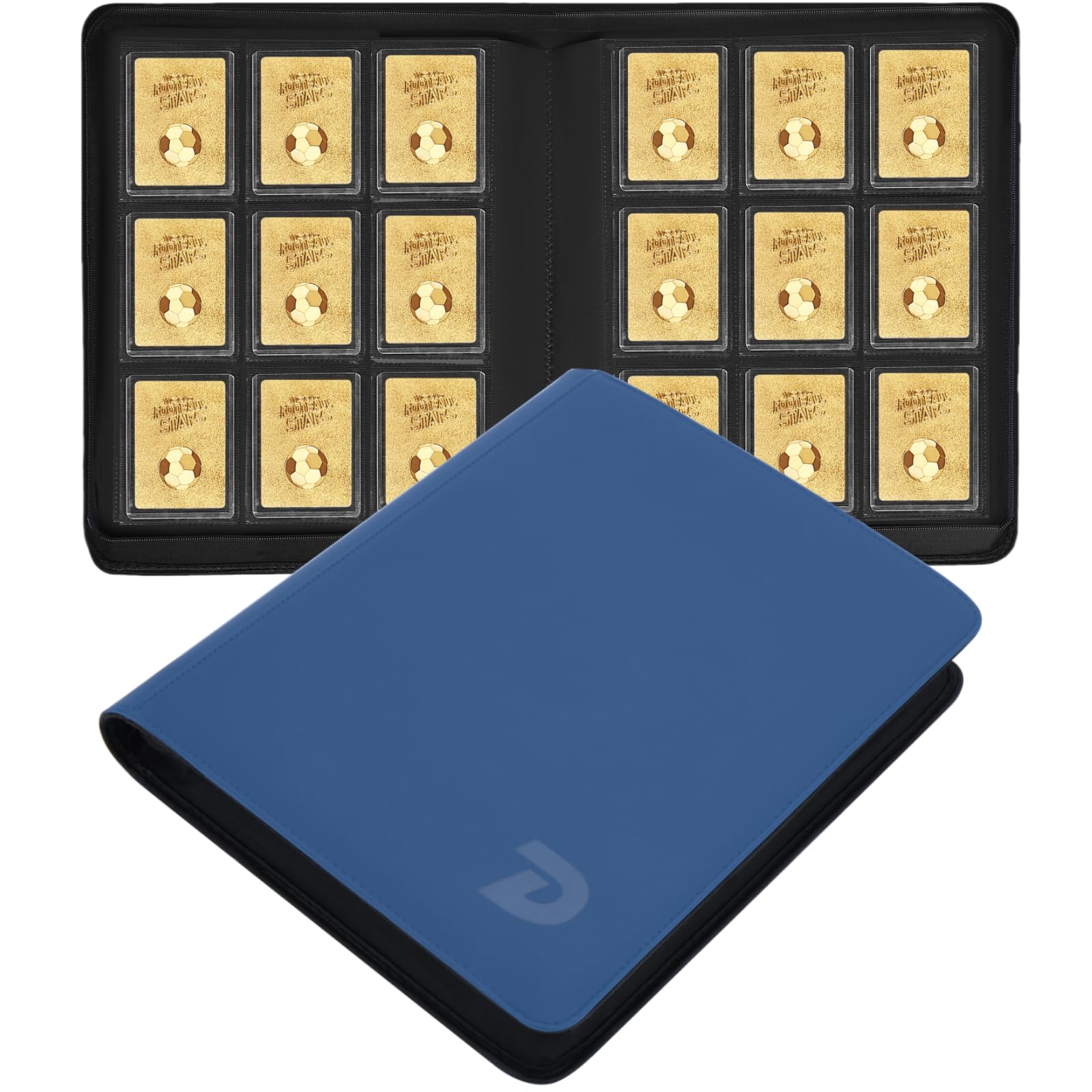 9 Pocket TopLoader Binder, Top Loader Binder Holds 324 Cards, Pokemon Card Binder Fits 3