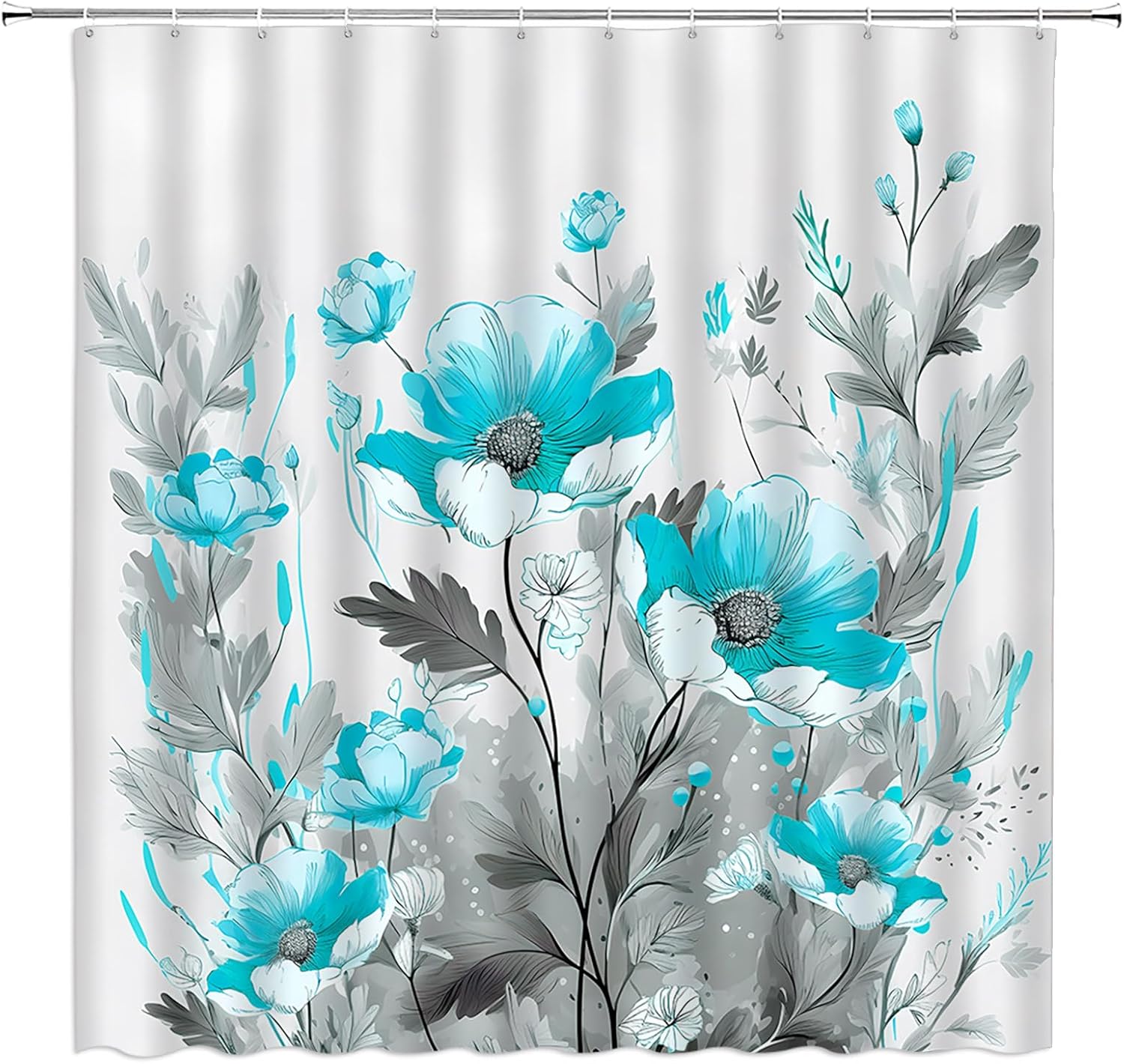 2pcs Purple and Grey Floral Shower Curtain Set with Rug Retro Vintage 60s 70s Groovy Checkerboard Modern Abstract Plaid Aesthetic Hippie Home Decor Fabric Bathroom Set with Hooks