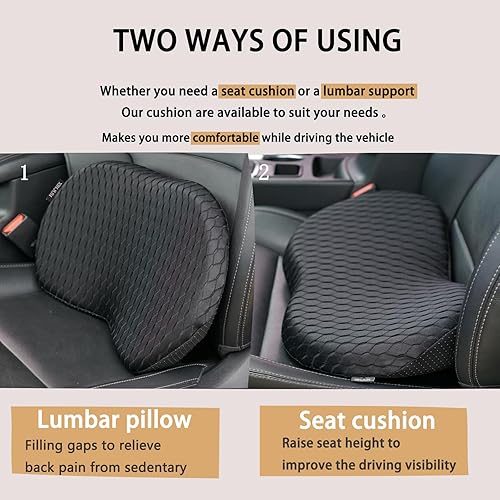 Miniatura 2 de Cojín de espuma viscoelástica para asiento de automóvil, cojín para asiento del conductor para aliviar el dolor de coxis, soporte lumbar para