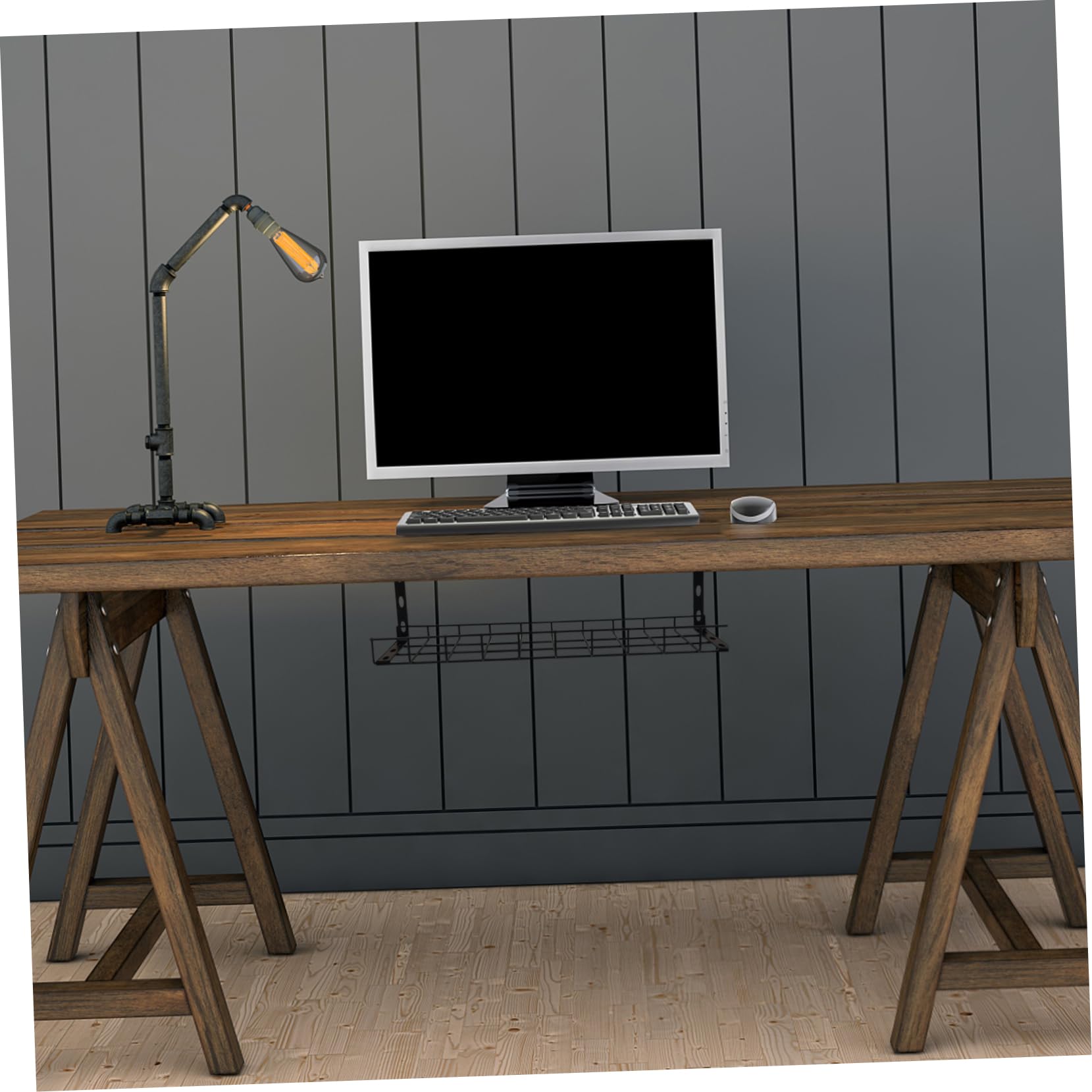 SHINEOFI 1 pièce Organisateur de Câbles sous Bureau Support de Rangement Électrique Pratique Noir pour Gestion des Câbles