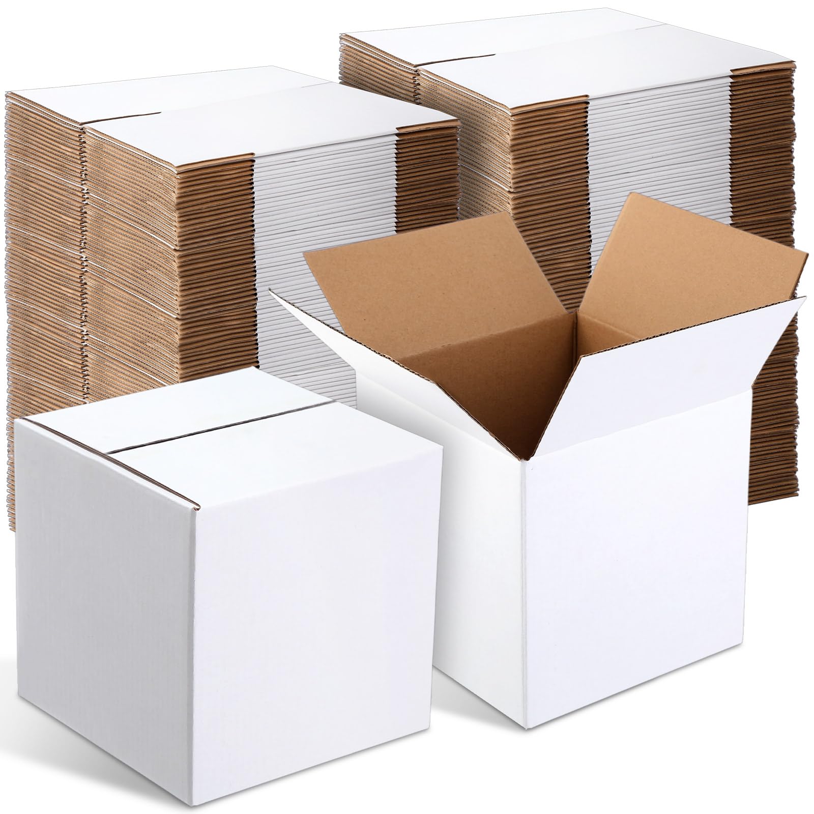 Yeaqee 72 scatole per spedizioni, in cartone ondulato, piccole scatole per spedizioni, imballaggi, traslochi, piccole imprese, artigianato, regali (15,2 x 15,2 x 15,2 cm, bianco)