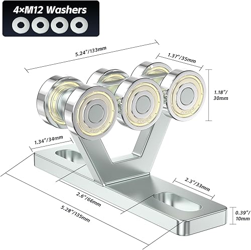 Miniatura 2 de SKTREX Carro de elevación de 6 ruedas con rodillos  Conjunto de carro de puntal para polipasto eléctrico  Se adapta a canales de puntal de 1-58