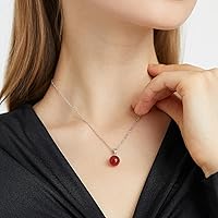 Vista 22 de Natural Jade Necklace for Women Sterling Silver Adjustable Handmade Green Jade Pendant Necklaces Healing Crystal Necklace Good Luck Gift for Her