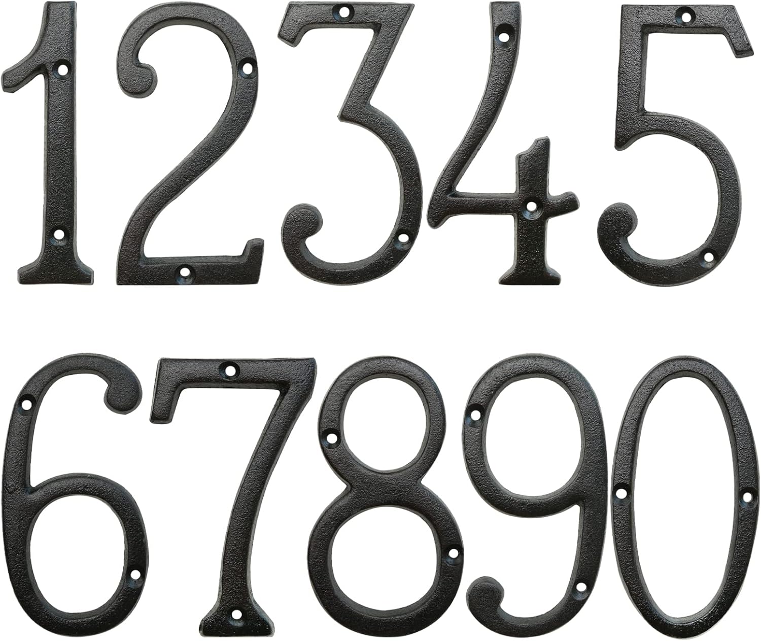 5.5 Inch High Cast Iron House Numbe Outsider, Solid Home Address Numbers, Black Metal House Numbers Finished, Shopmall Farmhouse,Garage,Hotel,Office,Maximum Rust Protection (Number 0)