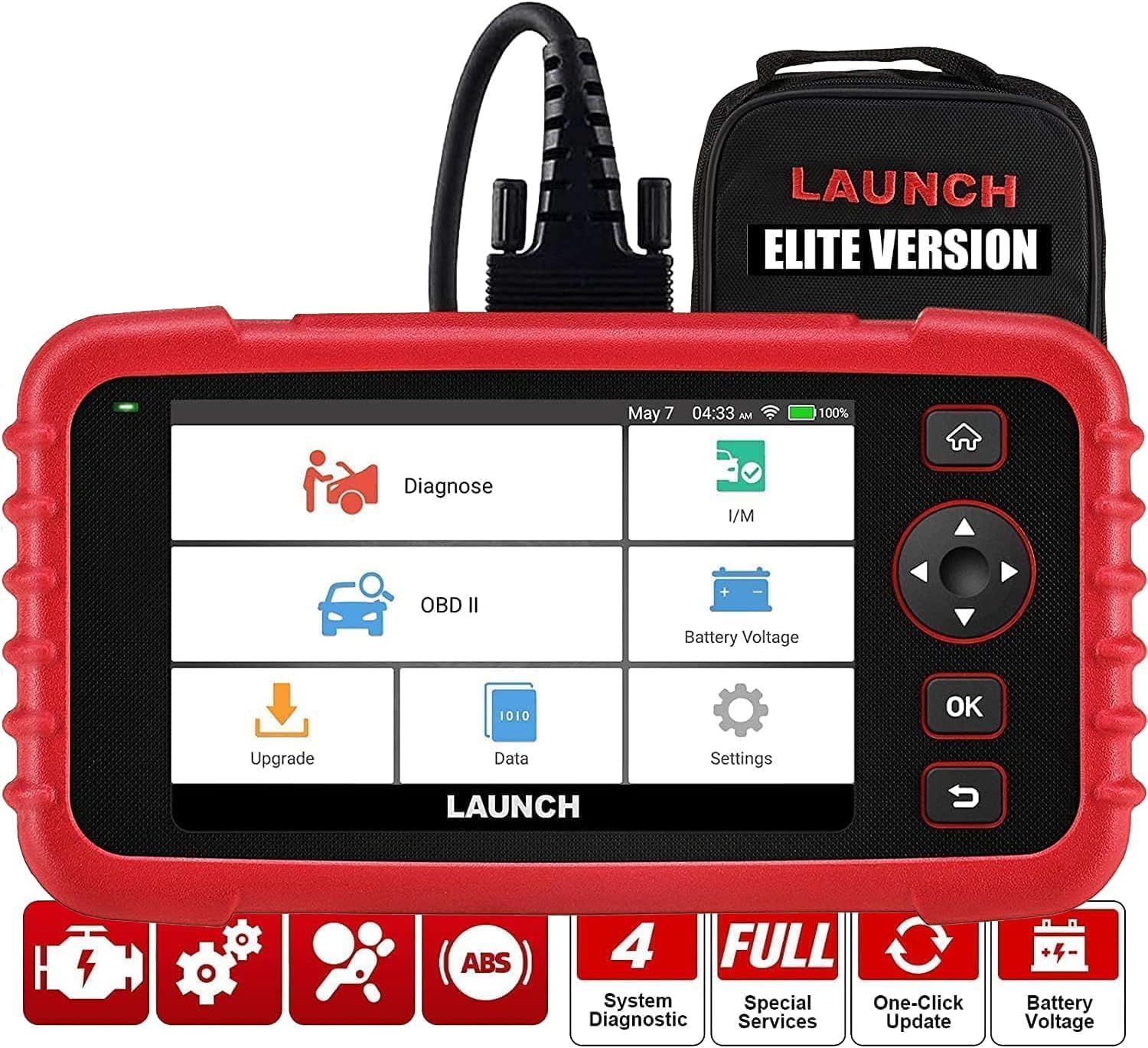 LAUNCH CRP123X V2.0 OBD2 Scanner 2025 Version, ABS SRS Engine Transmission Car DiagnosticTool, 7 Service Functions, Battery Test, Lifetime Free Update