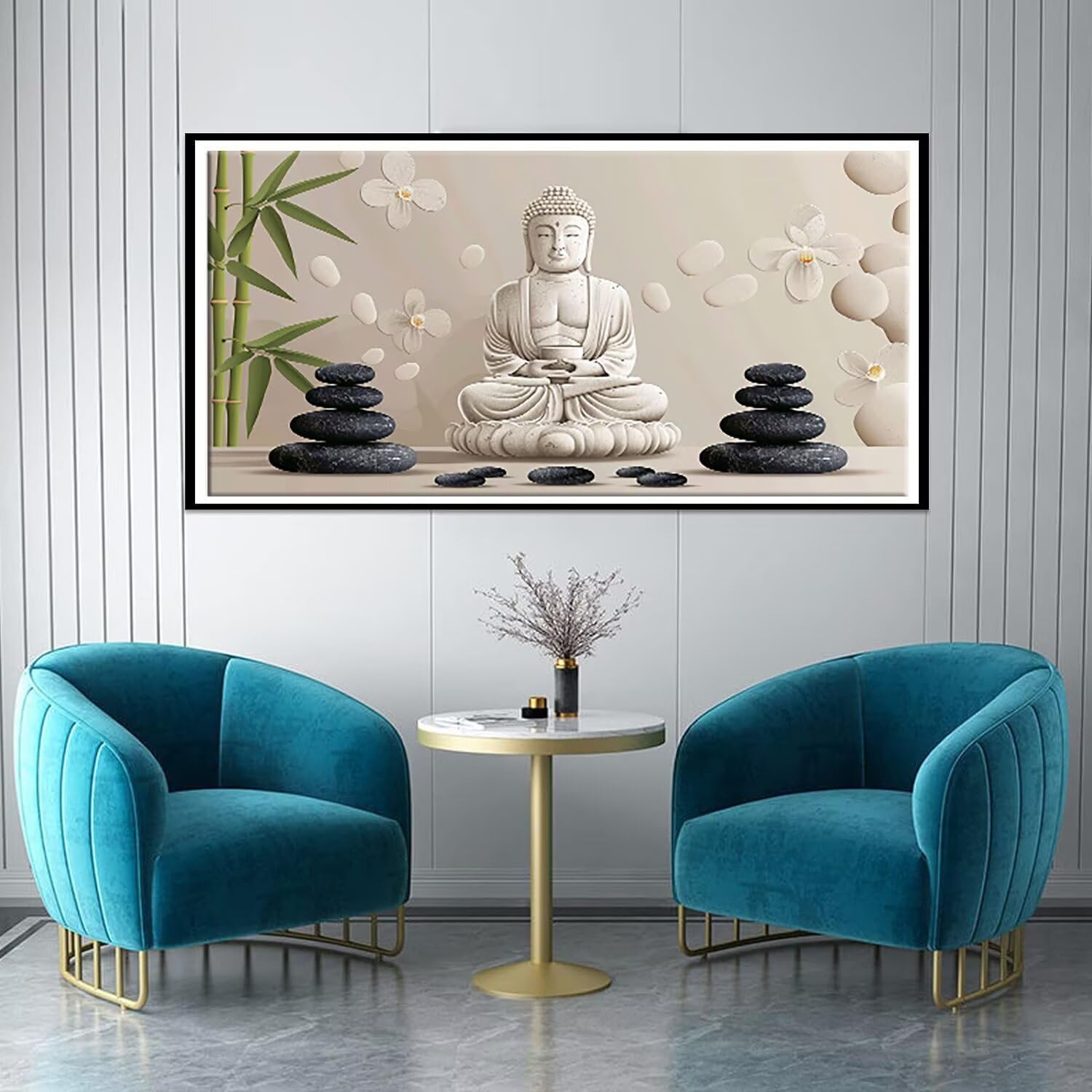 Rzeźba Zen Diamond Painting dla dorosłych, duża XXL, obraz diamentowy 5D, obraz dla początkujących, okrągłe, pełne wiertło, malarstwo, haft krzyżykowy, dekoracja domu, na ścianę, prezent dla kobiet