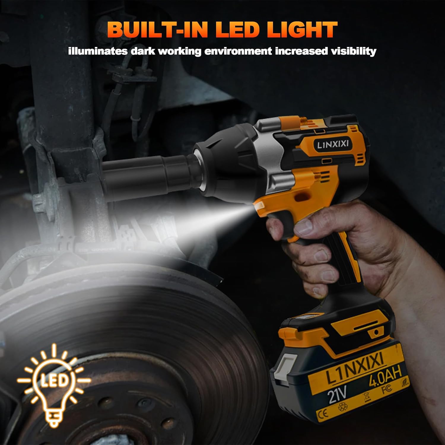 L1NXIXI 1/2 Cordless Impact Wrench, 1/2 Inch Impact Drive