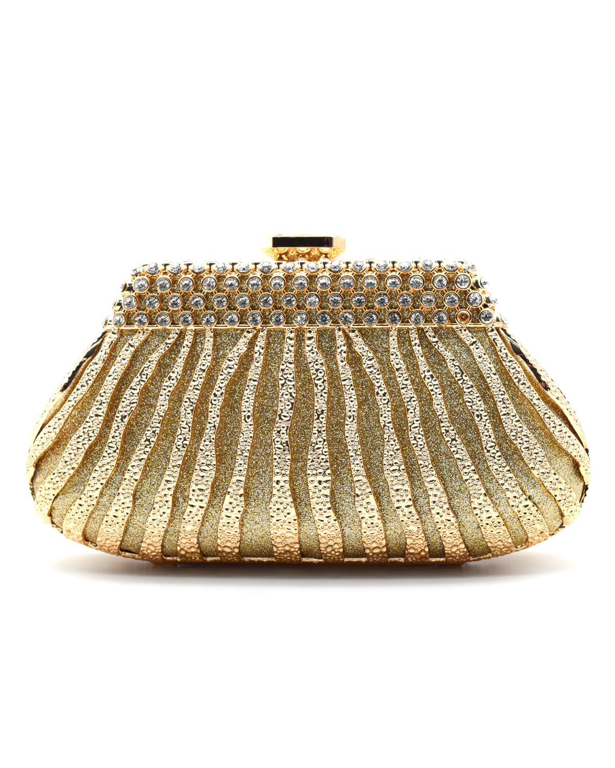 blinkgooblink Evening Clutch Purse for Women, Wedding Guest Clutch Metal Chain Crossbody Shoulder Bag, Rhinestone Purse