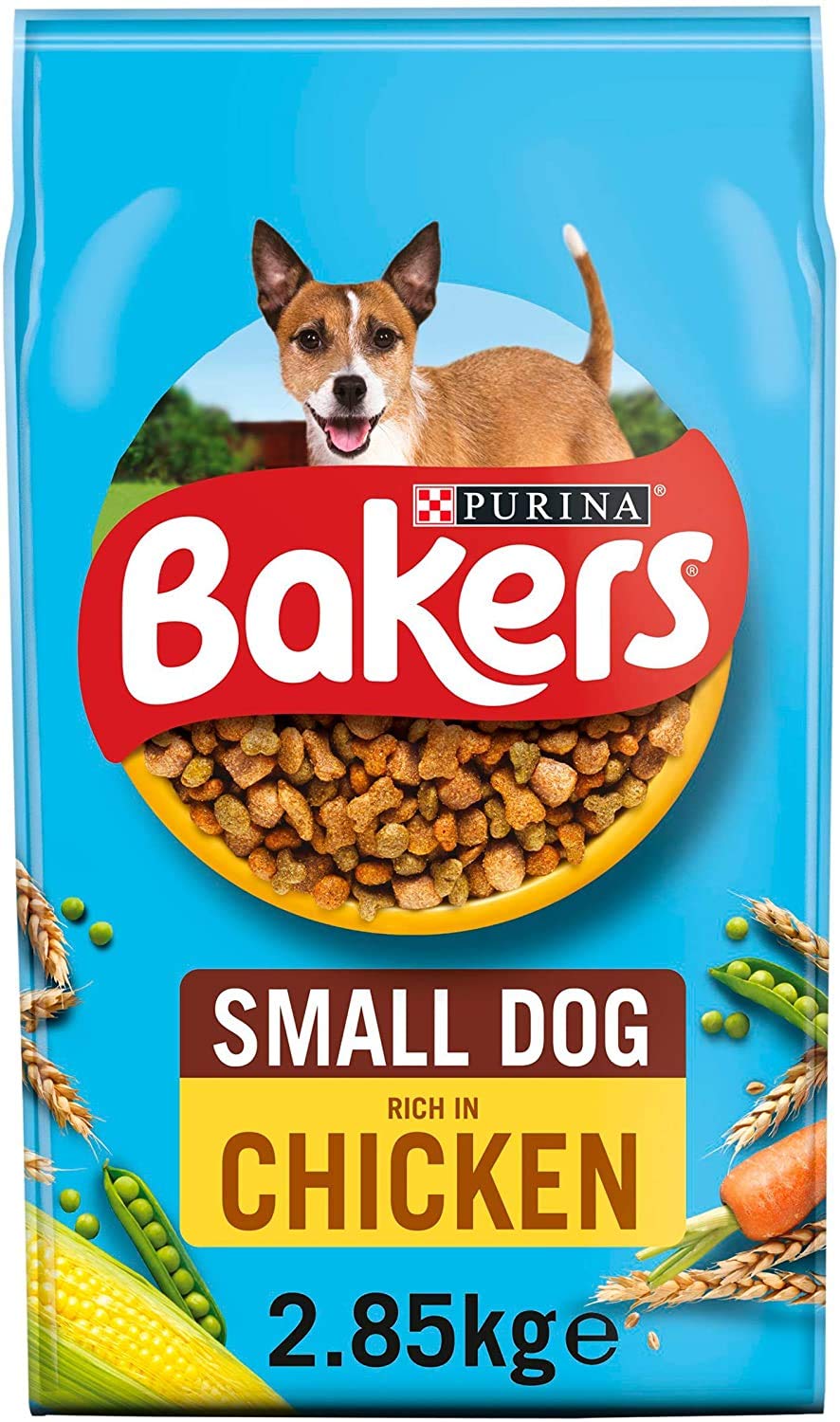 Bakers 2 x Small Dry Dog Food Chicken & Veg, 2.85kg