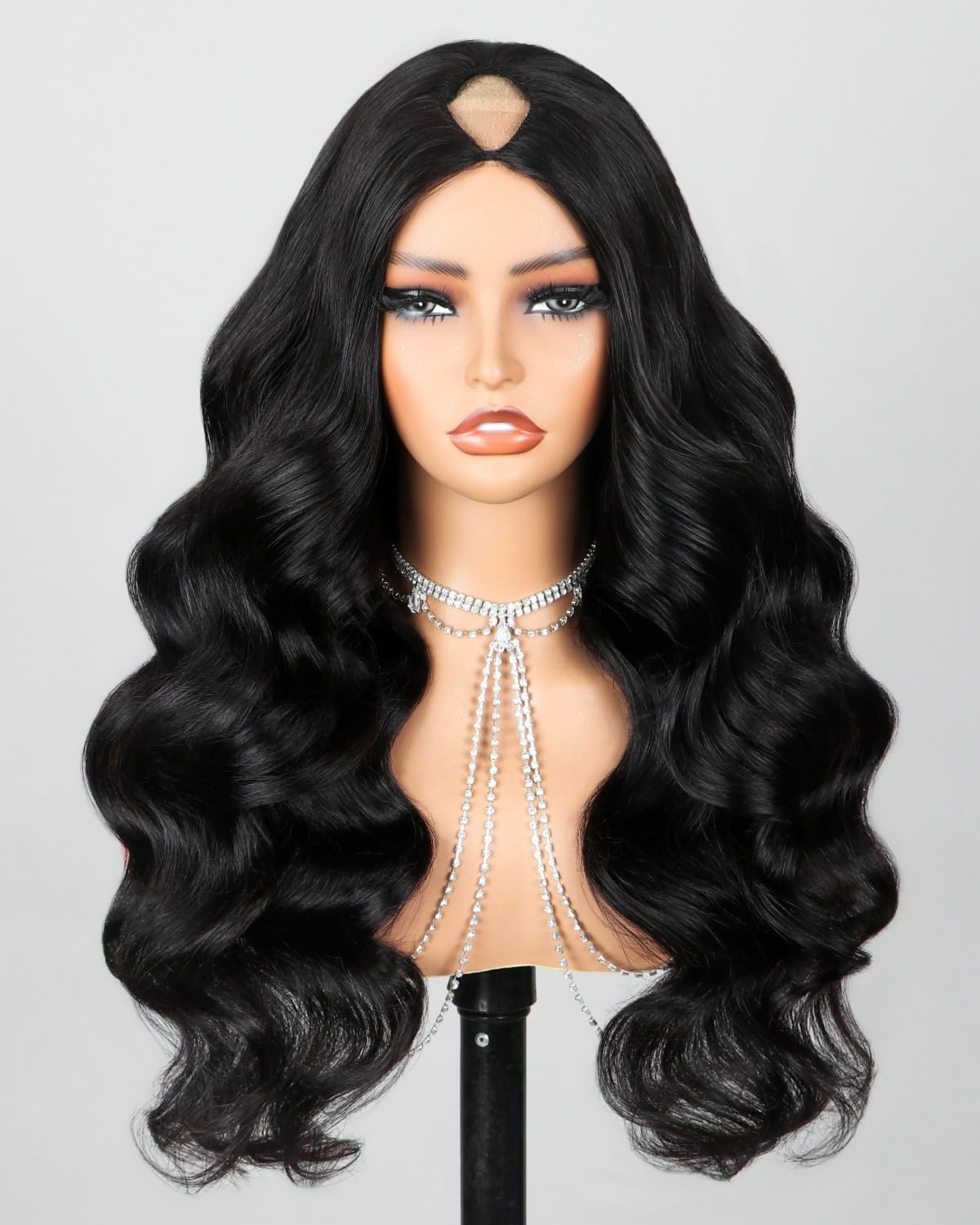 V Part Wig Human Hair Body Wave 22 Inch 200% Density Glueless U Part with Amazon.com : Megalook hair V Part Wig Human Hair Body Wave  main image 2