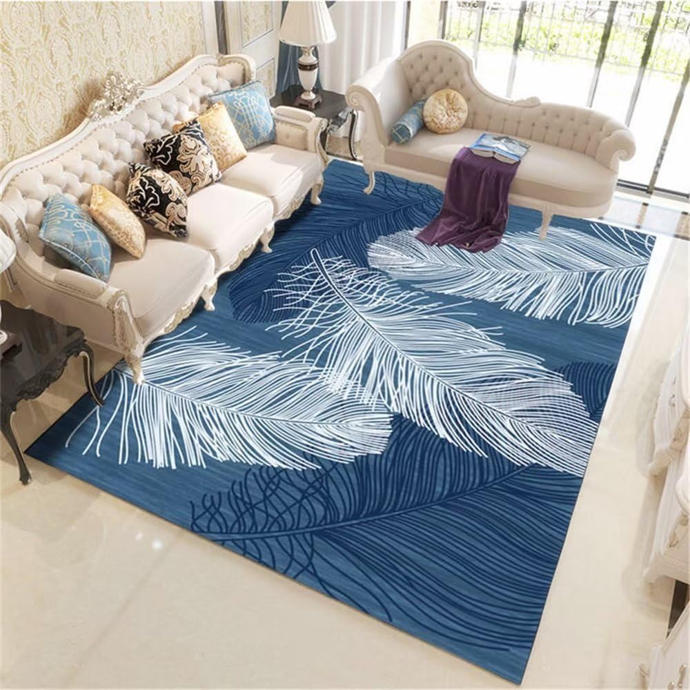 Tapis bleu lavable en machine fini les taches de sol en chambre ado