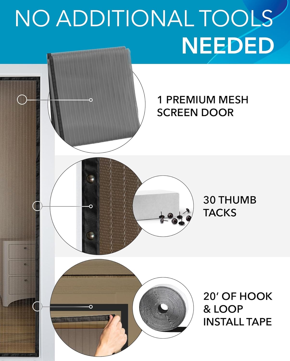 Magnetic Screen Door & Umbrella Bundle– Keep Bugs Out at Home and Stay Dry on The Go with a Durable Screen and Windproof Travel Umbrella