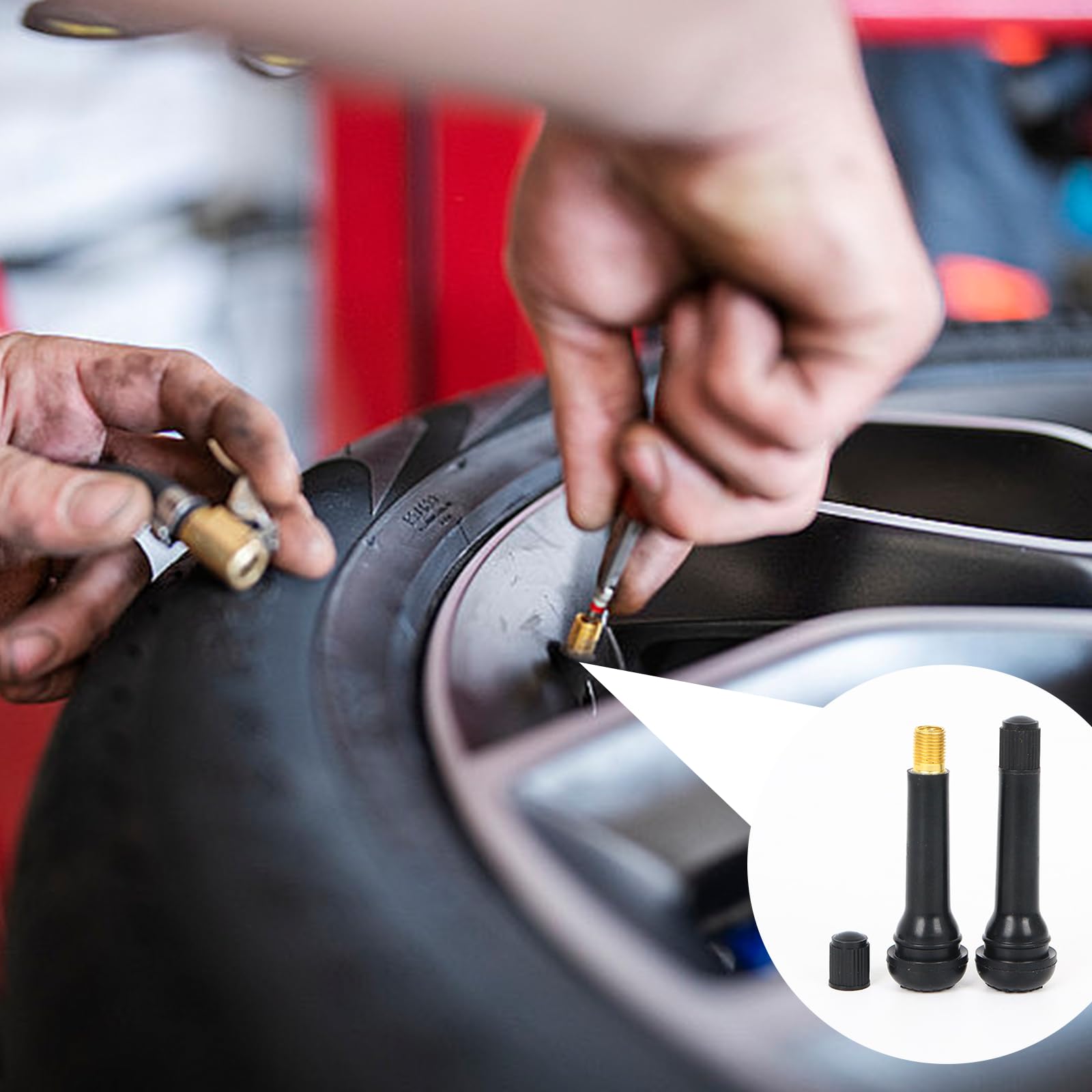 CONNECTION 30 Stück TR414 Autoreifen Ventil und 60 Ventilkerne Snap-in Gummiventile Reifenventile Pkw Autoventil Felgenventile Tubeless Ventileinsatz für Motorräder Auto Fahrräder Geländefahrzeuge